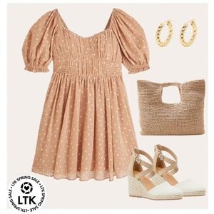 Abercrombie & Fitch Blush Polka Dot Mini Dress